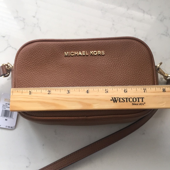 Michael Kors double zipper Jet set pebbled leather Crossbody bag nwot - Picture 17 of 17